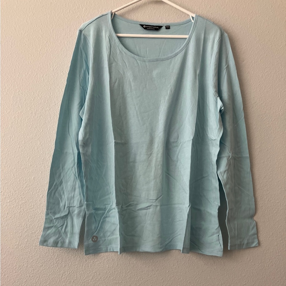 Soulgani California Love Long Sleeve Top with Open Back - Blue (sz L) A391333